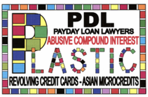 PDL PAYDAY LOAN LAWYERS ABUSIVE COMPOUND INTEREST PLASTIC REVOLVING CREDIT CARDS - ASIAN MICROCREDITS Logo (EUIPO, 21.01.2020)