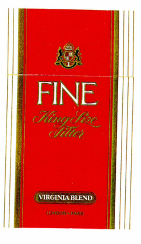 FINE King Size Filter VIRGINIA BLEND LONDON PARIS Logo (EUIPO, 18.12.1996)