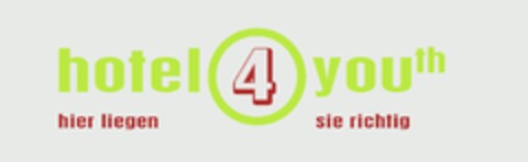 hotel4youth -  hier liegen sie richtig Logo (EUIPO, 30.06.2009)