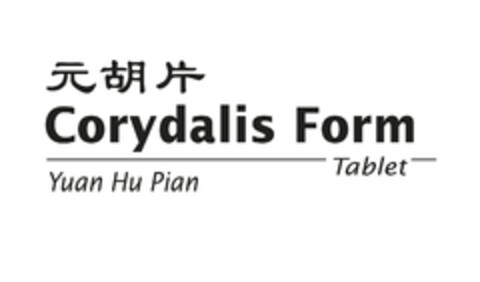 Corydalis Form Tablet 
Yuan Hu Pian Logo (EUIPO, 09/23/2011)