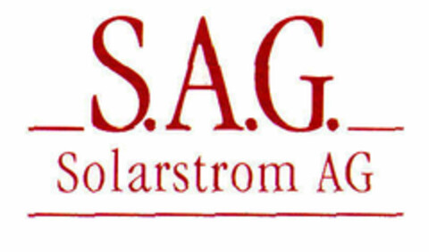 S.A.G. Solarstrom AG Logo (EUIPO, 06.07.1998)