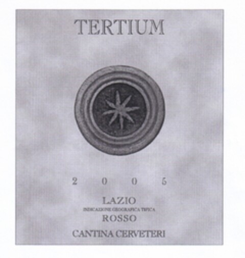 TERTIUM 2006 LAZIO INDICAZIONE GEOGRAFICA TIPICA ROSSO CANTINA CERVETERI Logo (EUIPO, 19.07.2007)