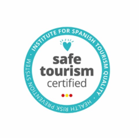 SAFE TOURISM CERTIFIED INSTITUTE FOR SPANISH TOURISM QUALITY . HEALTH RISK PREVENTION SYSTEM Logo (EUIPO, 10.05.2020)