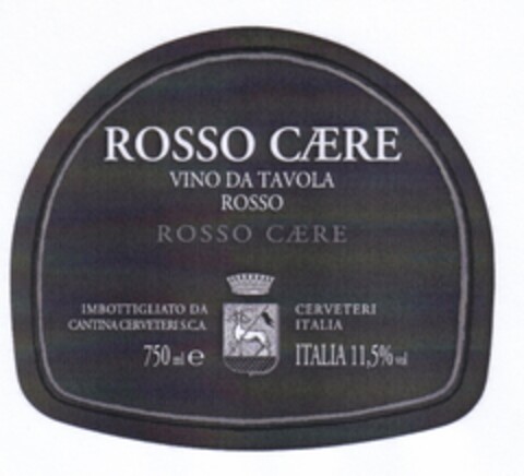 ROSSO CAERE VINO DA TAVOLA ROSSO ROSSO CAERE Logo (EUIPO, 19.07.2007)