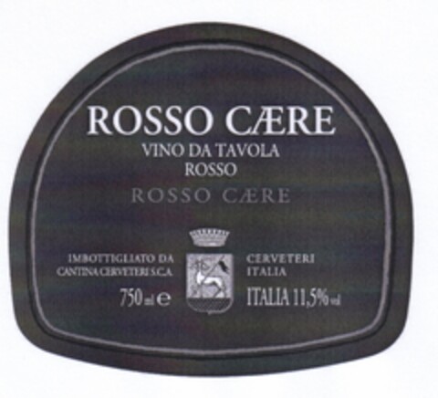 ROSSO CAERE VINO DA TAVOLA ROSSO ROSSO CAERE Logo (EUIPO, 07/19/2007)