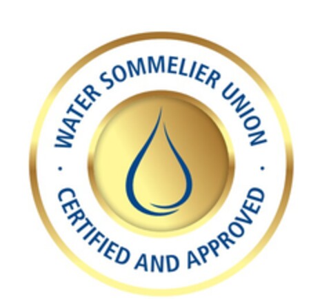 WATER SOMMELIER UNION CERTIFIED AND APPROVED Logo (EUIPO, 29.04.2019)