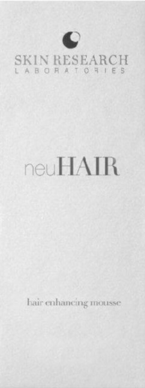 SKIN RESEARCH LABORATORIES neuHAIR hair enhancing mousse Logo (EUIPO, 11.03.2013)