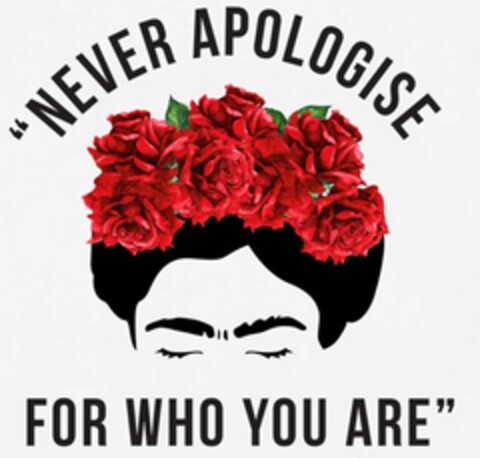 NEVER APOLOGISE FOR WHO YOU ARE Logo (EUIPO, 01/16/2020)