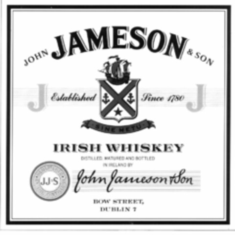 JOHN JAMESON & SON IRISH WHISKEY Logo (EUIPO, 01.04.1996)