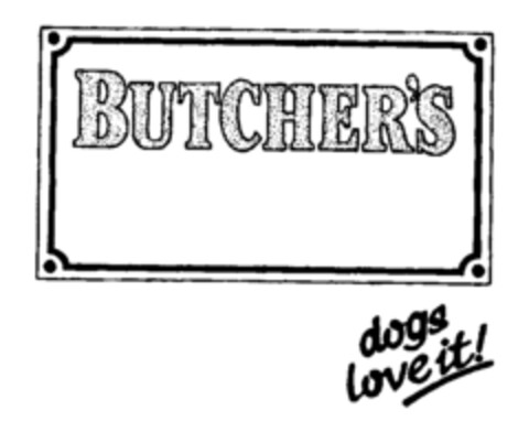 BUTCHER'S dogs love it! Logo (EUIPO, 24.02.1998)