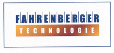 FAHRENBERGER TECHNOLOGIE Logo (EUIPO, 19.04.2002)