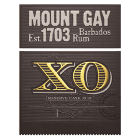 MOUNT GAY Est. 1703 Barbados Rum XO RESERVE CASK RUM Logo (EUIPO, 16.05.2014)