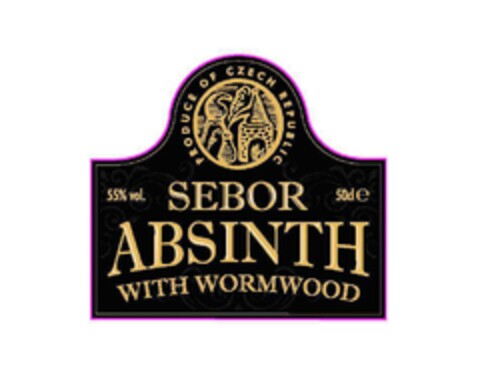 SEBOR ABSINTH WITH WORMWOOD 55%vol. PRODUCE OF CZECH REPUBLIC 50cl Logo (EUIPO, 11.12.2015)