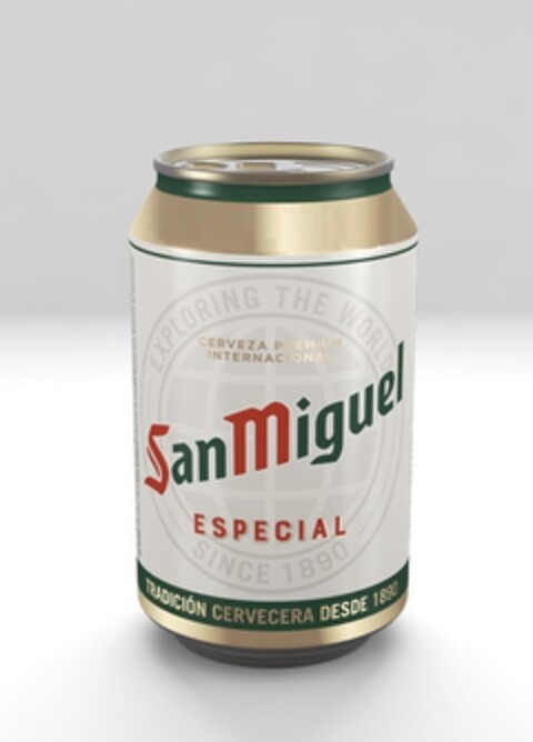 EXPLORING THE WORLD CERVEZA PREMIUM INTERNACIONAL SAN MIGUEL ESPECIAL TRADICION CERVECERA DESDE 1890 Logo (EUIPO, 05/24/2019)