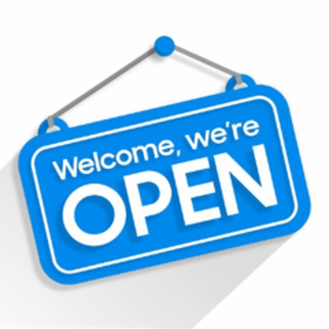 Welcome, we're OPEN Logo (EUIPO, 04/13/2022)