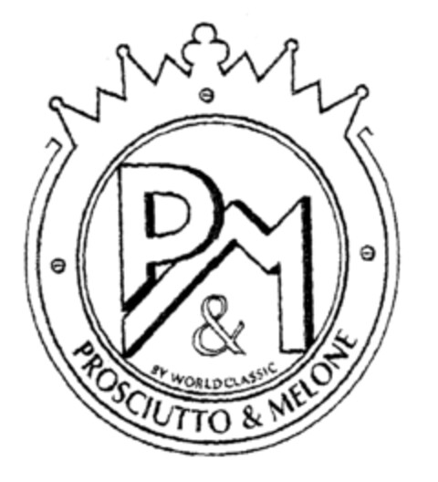 PM & BY WORLDCLASSIC PROSCIUTTO & MELONE Logo (EUIPO, 21.12.1998)