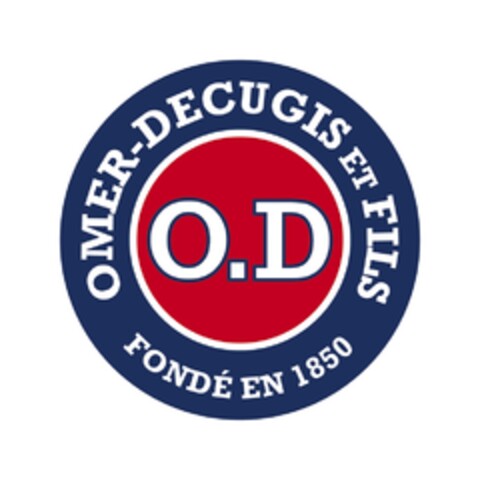 OMER-DECUGIS ET FILS O.D FONDÉ EN 1850 Logo (EUIPO, 11/08/2012)