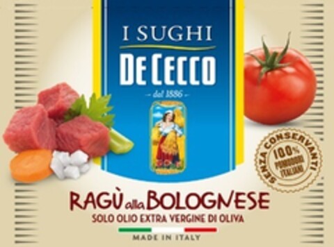I SUGHI DE CECCO Dal 1886 - RAGU' ALLA BOLOGNESE - Solo Olio Extra Vergine di Oliva Logo (EUIPO, 15.07.2016)