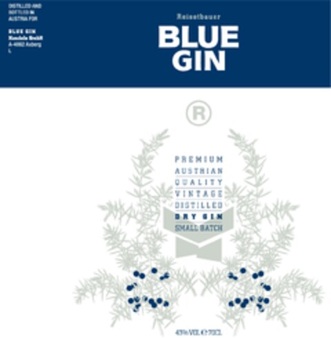 Blue Gin Logo (EUIPO, 04/09/2013)