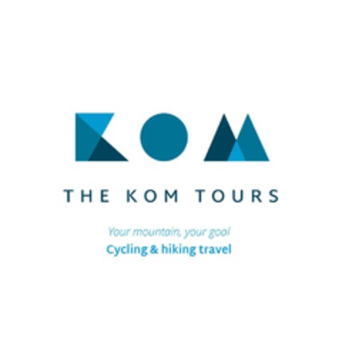 THE KOM TOURS YOUR MOUNTAIN , YOUR GOAL CYCLING & HIKING TRAVEL Logo (EUIPO, 04.07.2019)