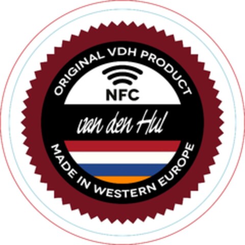 ORIGINAL VDH PRODUCT NFC van den Hul MADE IN WESTERN EUROPE Logo (EUIPO, 09/18/2020)