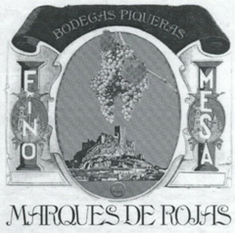 MARQUES DE ROJAS FINO MESA BODEGAS PIQUERAS Logo (EUIPO, 22.01.2004)