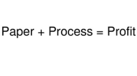 Paper + Process = Profit Logo (EUIPO, 15.06.2009)