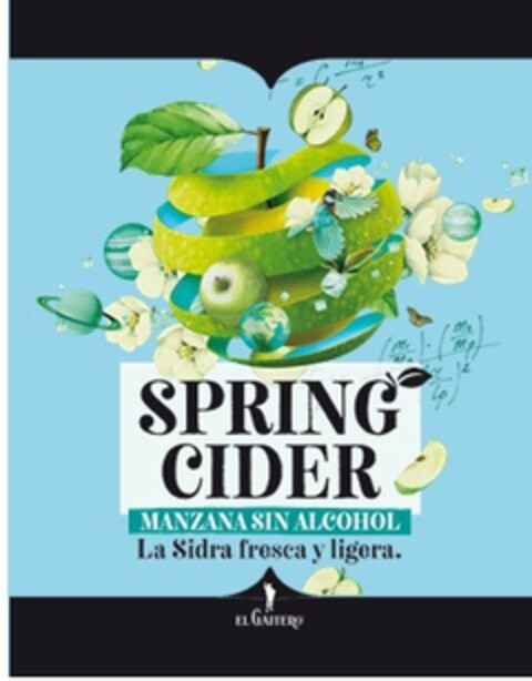 SPRING CIDER MANZANA SIN ALCOHOL La Sidra fresca y ligera.  EL GAITERO Logo (EUIPO, 08.10.2020)