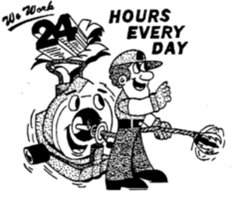 WE WORK 24 HOURS EVERY DAY Logo (EUIPO, 01.04.1996)