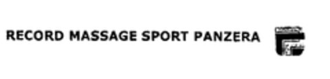 RECORD MASSAGE SPORT PANZERA Logo (EUIPO, 14.07.1998)