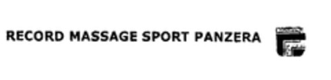 RECORD MASSAGE SPORT PANZERA Logo (EUIPO, 07/14/1998)