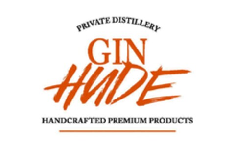 PRIVATE DISTILLERY GIN HUDE HANDCRAFTED PREMIUM PRODUCTS Logo (EUIPO, 08.10.2019)