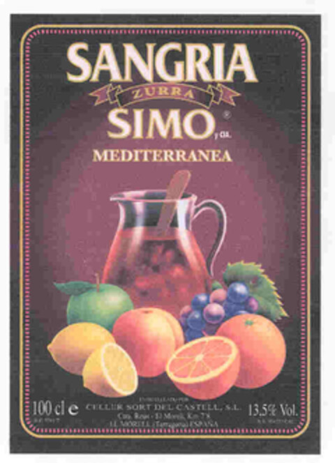 SANGRIA ZURRA SIMO Y CIA. MEDITERRANEA Logo (EUIPO, 24.07.2006)