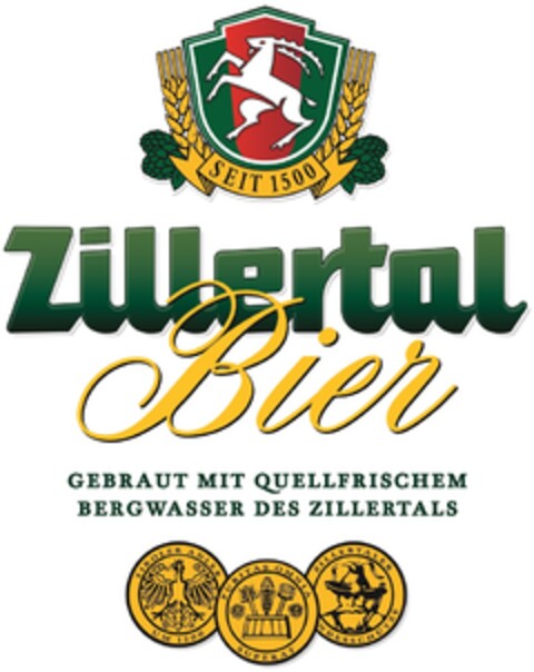 Zillertal Bier GEBRAUT MIT QUELLFRISCHEM BERGWASSER DES ZILLERTALS Logo (EUIPO, 14.11.2016)