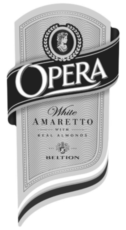 OPERA White AMARETTO WITH REAL ALMONDS DAL 1952 BELTION Logo (EUIPO, 11.01.2017)