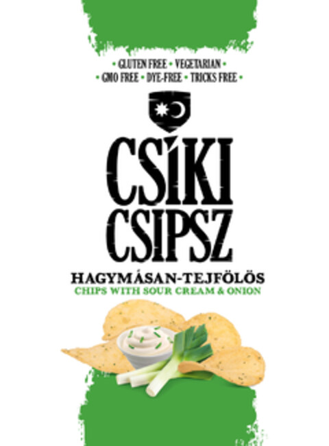 CSÍKI CSIPSZ  HAGYMÁSAN-TEJFÖLÖS CHIPS WITH SOUR CREAM & ONION Logo (EUIPO, 12/13/2022)