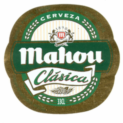 CERVEZA 1890 Mahou Clásica 33CL Logo (EUIPO, 05.11.2002)