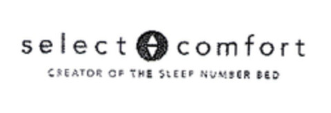 select comfort CREATOR OF THE SLEEP NUMBER BED Logo (EUIPO, 17.01.2003)