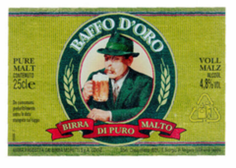 BAFFO D'ORO BIRRA DI PURO MALTO Logo (EUIPO, 03.12.1996)
