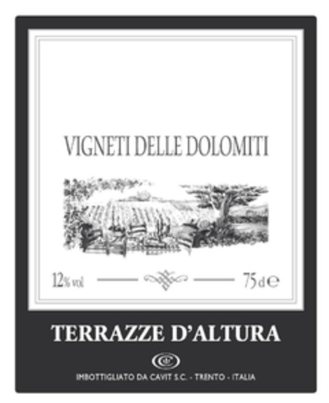 TERRAZZE D'ALTURA VIGNETI DELLE DOLOMITI Logo (EUIPO, 06.02.2009)