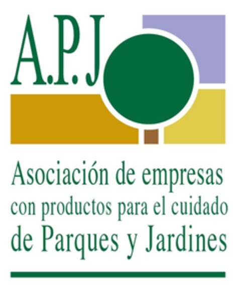 A.P.J. ASOCIACIÓN DE EMPRESAS CON PRODUCTOS PARA EL CUIDADO DE PARQUES Y JARDINES Logo (EUIPO, 02/04/2014)