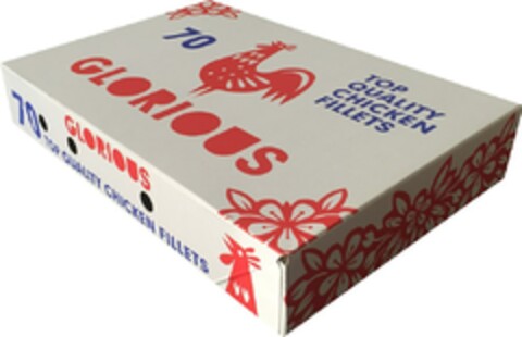 GLORIOUS 70 TOP QUALITY CHICKEN FILLETS Logo (EUIPO, 06.10.2015)