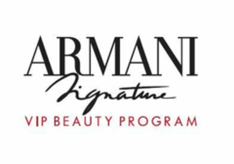 ARMANI SIGNATURE VIP BEAUTY PROGRAM Logo (EUIPO, 24.11.2020)