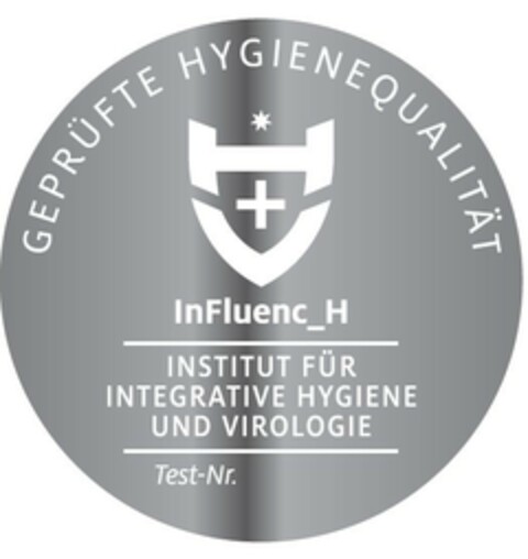 InFluenc_H Institut für Integrative Hygiene und Virologie, Geprüfte Hygienequalität Logo (EUIPO, 15.01.2021)