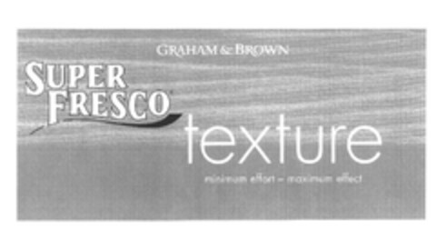 GRAHAM & BROWN SUPER FRESCO texture minimum effort-maximum effect Logo (EUIPO, 19.03.2004)