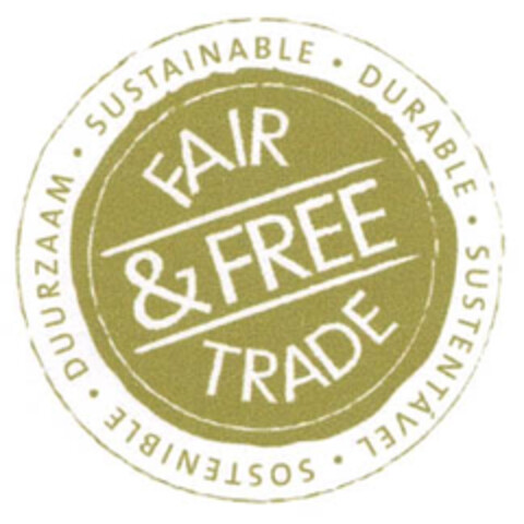 FAIR & FREE TRADE SOSTENIBLE. DUURZAAM. SUSTAINABLE.DURABLE.SUSTENTÀVEL Logo (EUIPO, 18.07.2005)