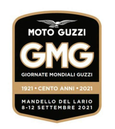 MOTO GUZZI GMG GIORNATE MONDIALI GUZZI 1921 - CENTO ANNI - 2021 MANDELLO DEL LARIO 8-12 SETTEMBRE 2021 Logo (EUIPO, 09.03.2021)