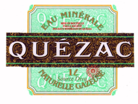 QUÉZAC EAU MINÉRALE NATURELLE GAZEUSE Logo (EUIPO, 06.06.1996)