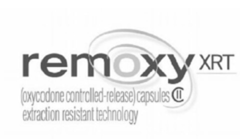 remoxy XRT (oxycodone controlled-release) capsules extraction resistant technology Logo (EUIPO, 08.05.2009)