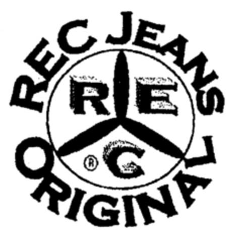 REC JEANS R E C ORIGINAL Logo (EUIPO, 01.09.1998)